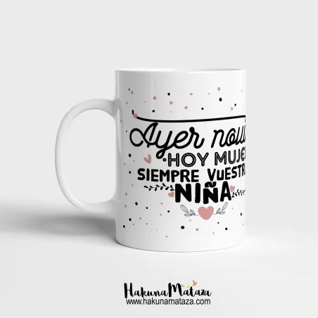 Taza personalizada - Ayer novio/a, hoy marido/mujer | Hakuna Mataza