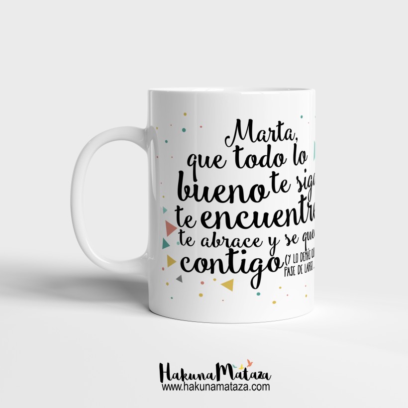 Taza personalizada - Buen día para cumplir años - Rosa