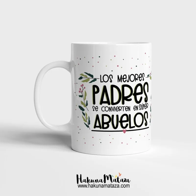 Taza personalizada - De padres a súper abuelos | Hakuna Mataza