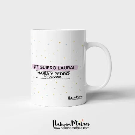 Taza personalizada - Tenerte es el mejor de los regalos · ejemplo de personalización