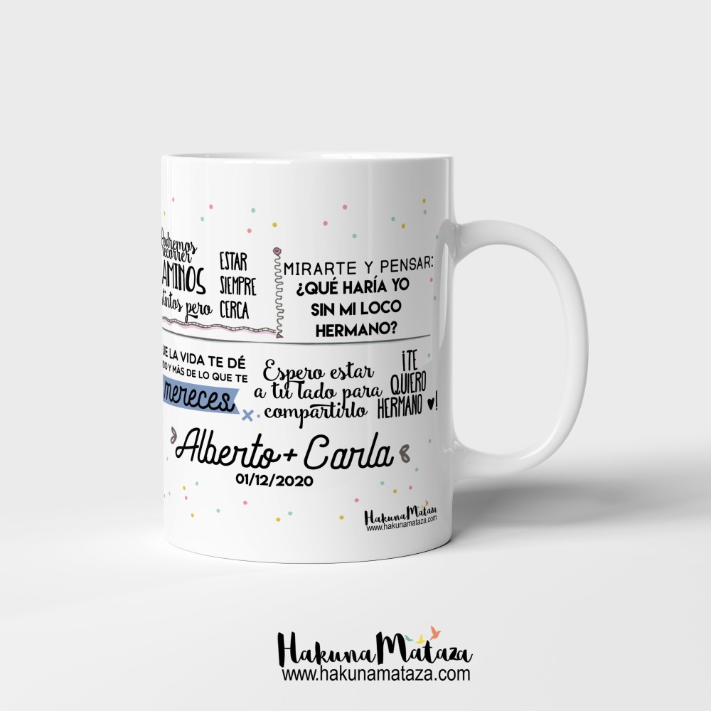 Taza personalizada - Hermana / Hermano cuántas cosas hemos compartido