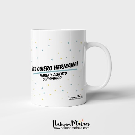 Taza personalizada - Te quiero hermana / hermano Taza personalizada - Te quiero hermana / hermano