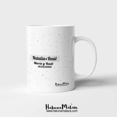 Taza personalizada - Bajo la lluvia, juntos · ejemplo de personalización