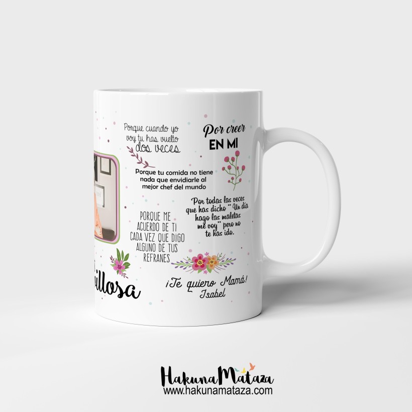 Taza personalizada con foto - Mamá eres maravillosa