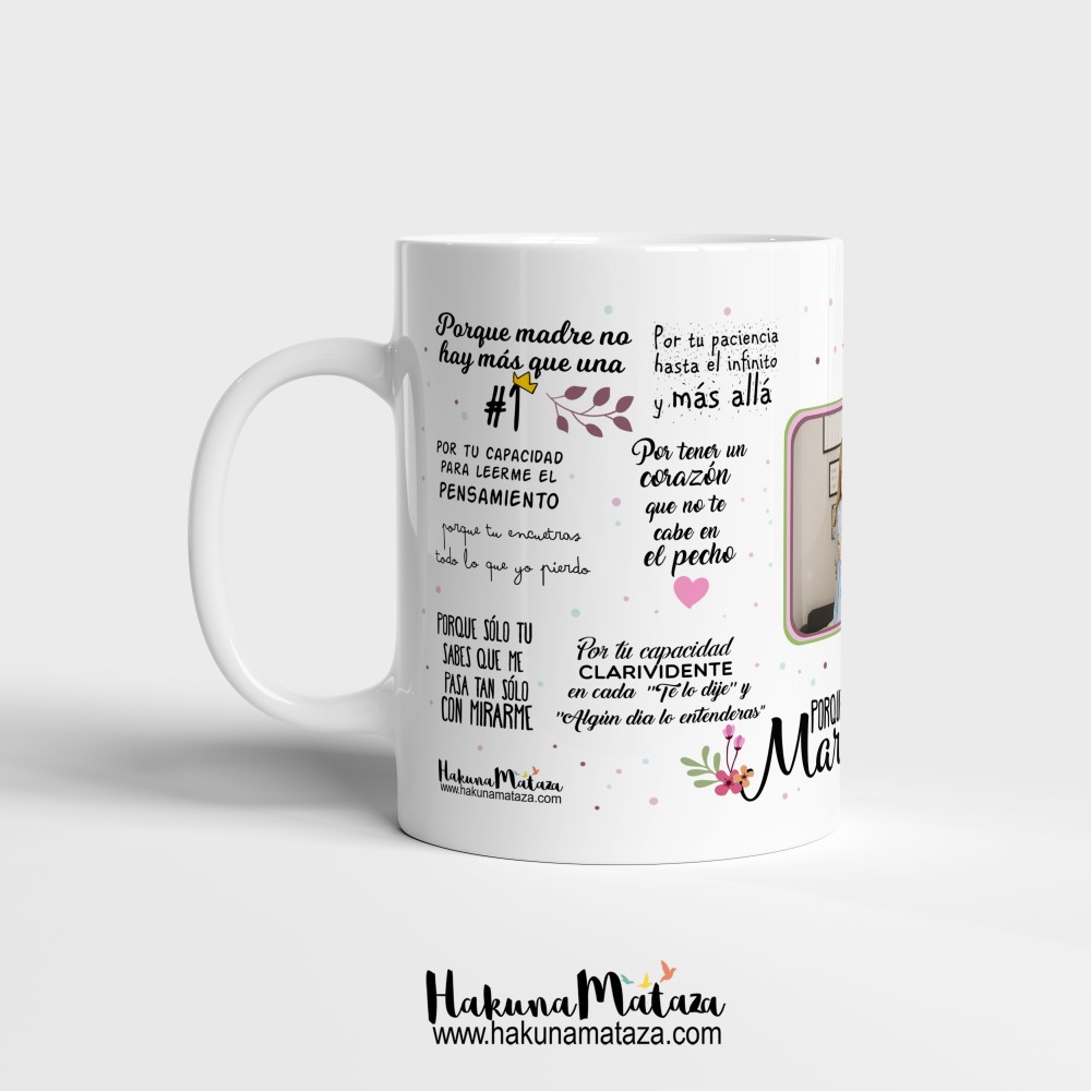 Taza personalizada con foto - Mamá eres maravillosa
