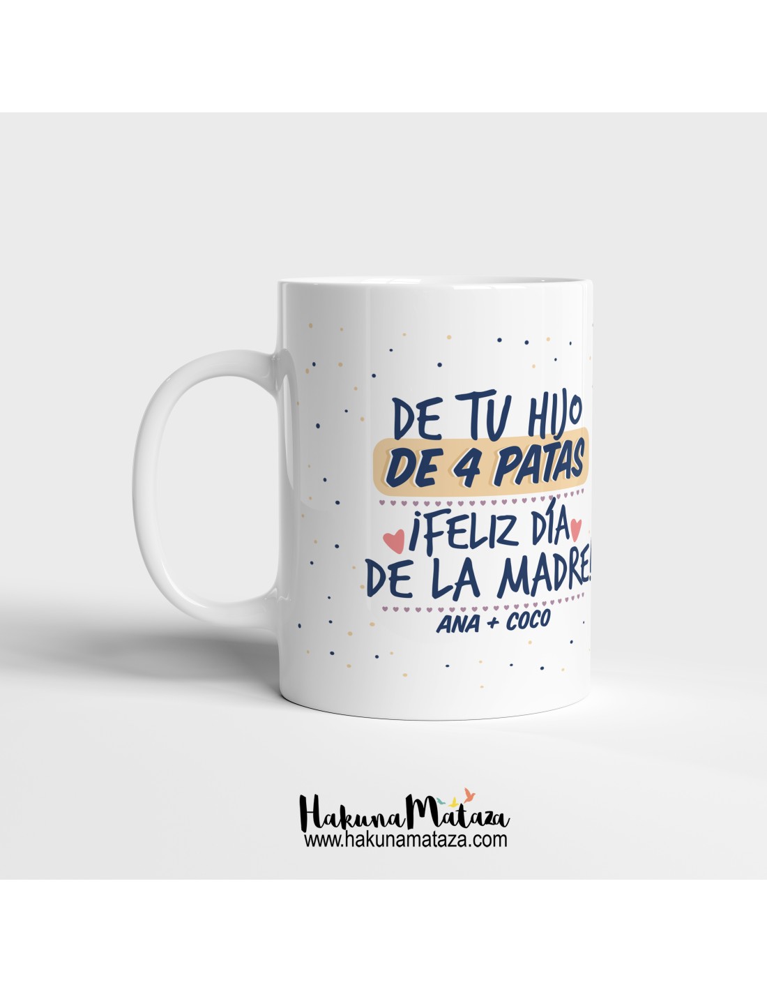 Taza personalizada para mamá o abuela con 4 hijos