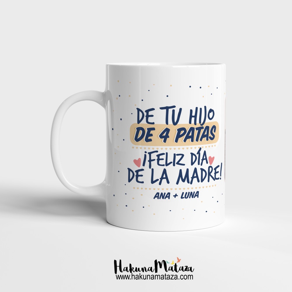 Taza personalizada con foto - De tu hijo de cuatro patas (Día de la Madre)