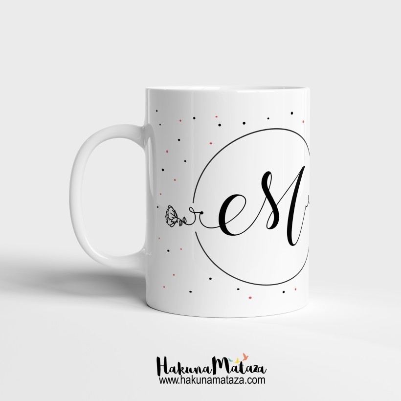 Taza - Inicial y nombre minimalista