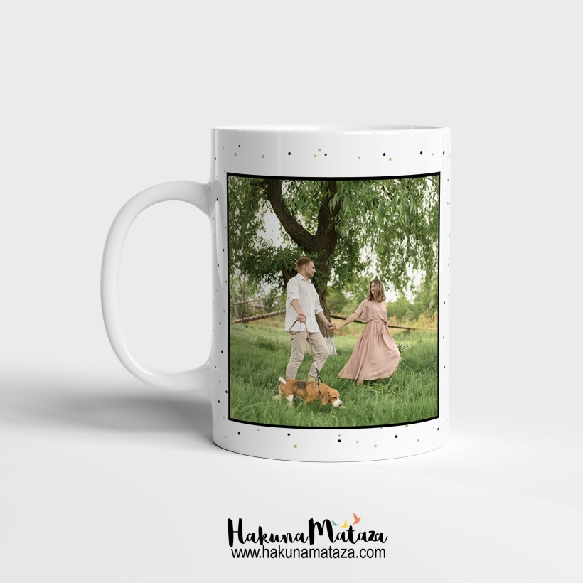 Taza "Regala una canción" personalizada con foto y código de Spotify