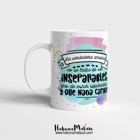 Taza personalizada - La verdadera amistad (rosa) Taza personalizada - La verdadera amistad (rosa)