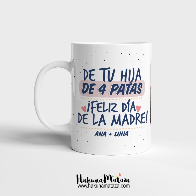 Taza personalizada con foto - De tu hijo/a de 4 patas