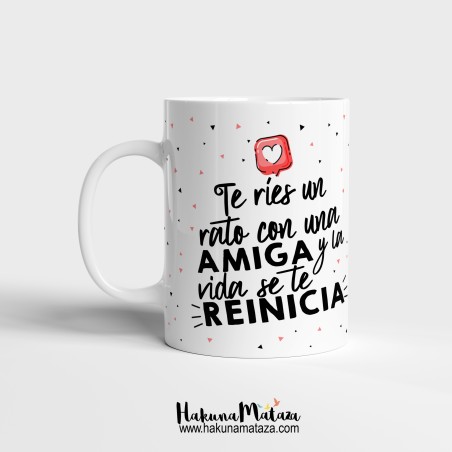 Taza personalizada - Reír juntas reinicia la vida