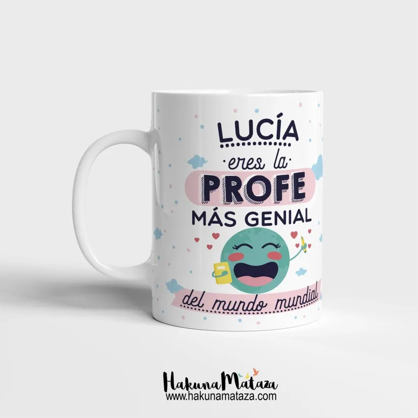 Taza personalizada - El/la profe más genial del mundo mundial | Hakuna Mataza