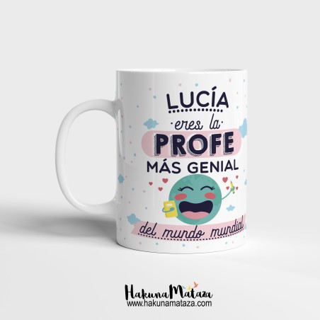 Taza personalizada - El/la profe más genial del mundo mundial Taza personalizada - El/la profe más genial del mundo mundial