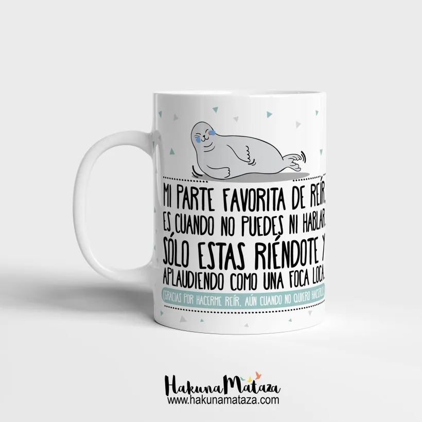 Taza personalizada - Ríe como una foca loca | Hakuna Mataza