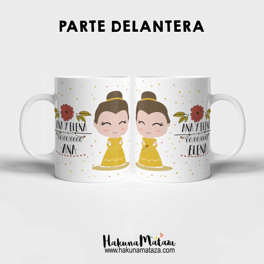 Pack de tazas personalizadas - Bella y Bella (mujer+mujer)