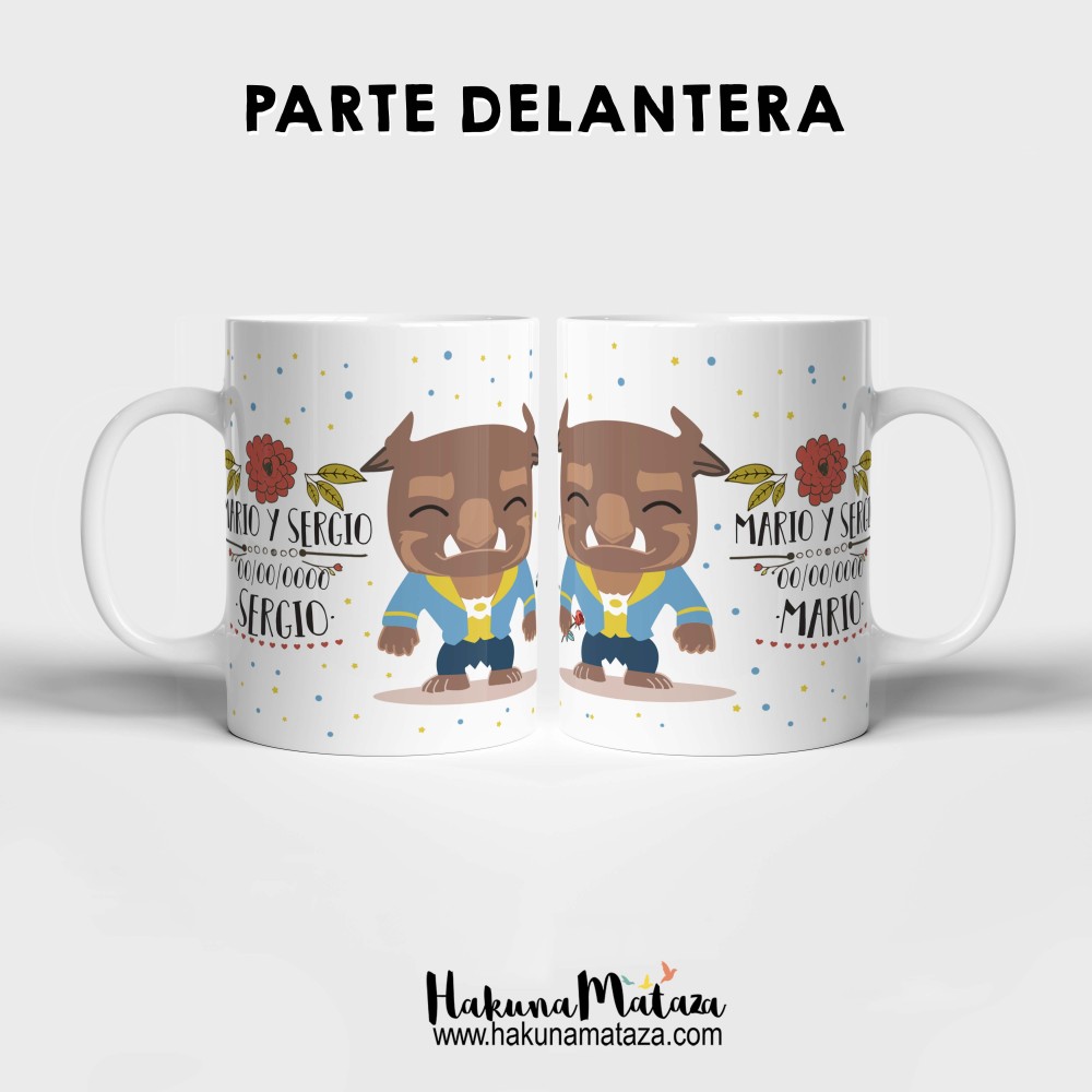 Pack de tazas personalizadas - Bestia y Bestia (hombre+hombre)