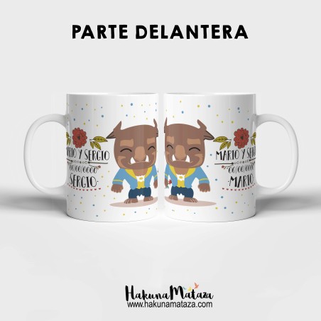Pack de tazas personalizadas - Bestia y Bestia (hombre+hombre)