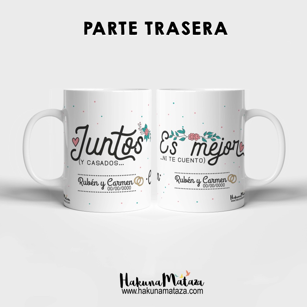 Pack de tazas personalizadas - Juntos es mejor y casados ni te cuento