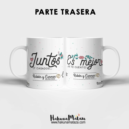 Pack de tazas personalizadas - Juntos es mejor y casados ni te cuento Pack de tazas personalizadas - Juntos es mejor y casados ni te cuento