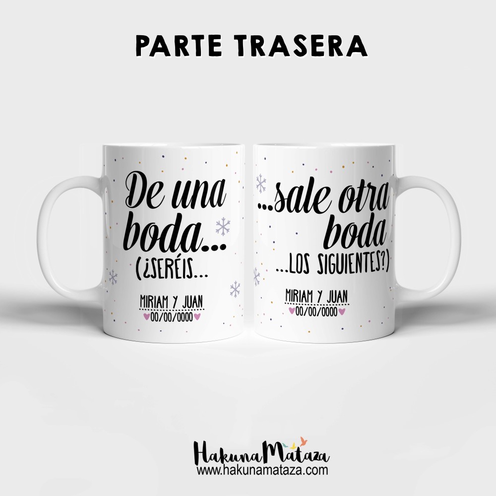 Pack de tazas personalizadas - De una boda, sale otra boda