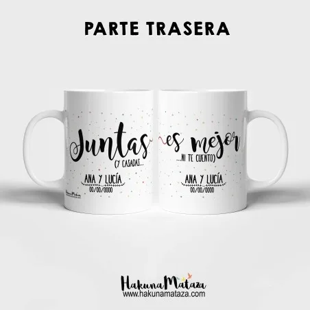 Pack de tazas personalizadas - Juntas es mejor · detalle