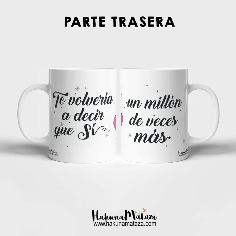 Pack de tazas personalizadas - Te volvería a decir que sí (pareja) · detalle