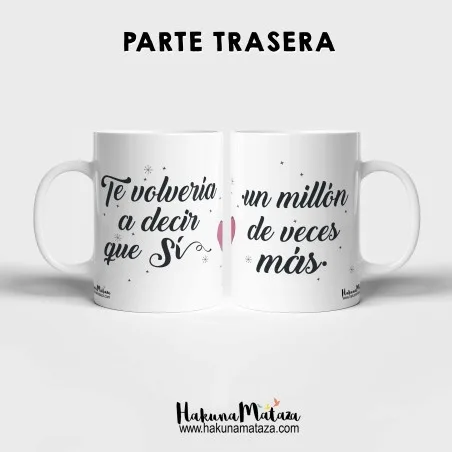 Pack de tazas personalizadas - Te volvería a decir que sí (pareja) · detalle