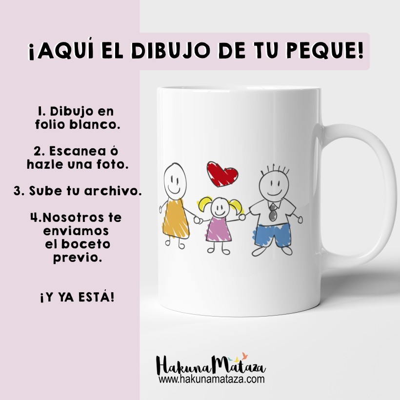 Taza personalizada con dibujo infantil