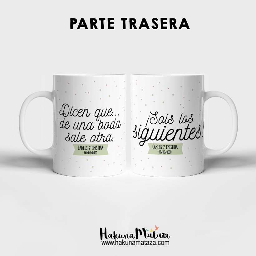 Pack de tazas personalizadas - (Aguacates) Dicen que de una boda sale otra Pack de tazas personalizadas - (Aguacates) Dicen que de una boda sale otra