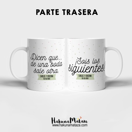 Pack de tazas personalizadas - (Aguacates) Dicen que de una boda sale otra Pack de tazas personalizadas - (Aguacates) Dicen que de una boda sale otra