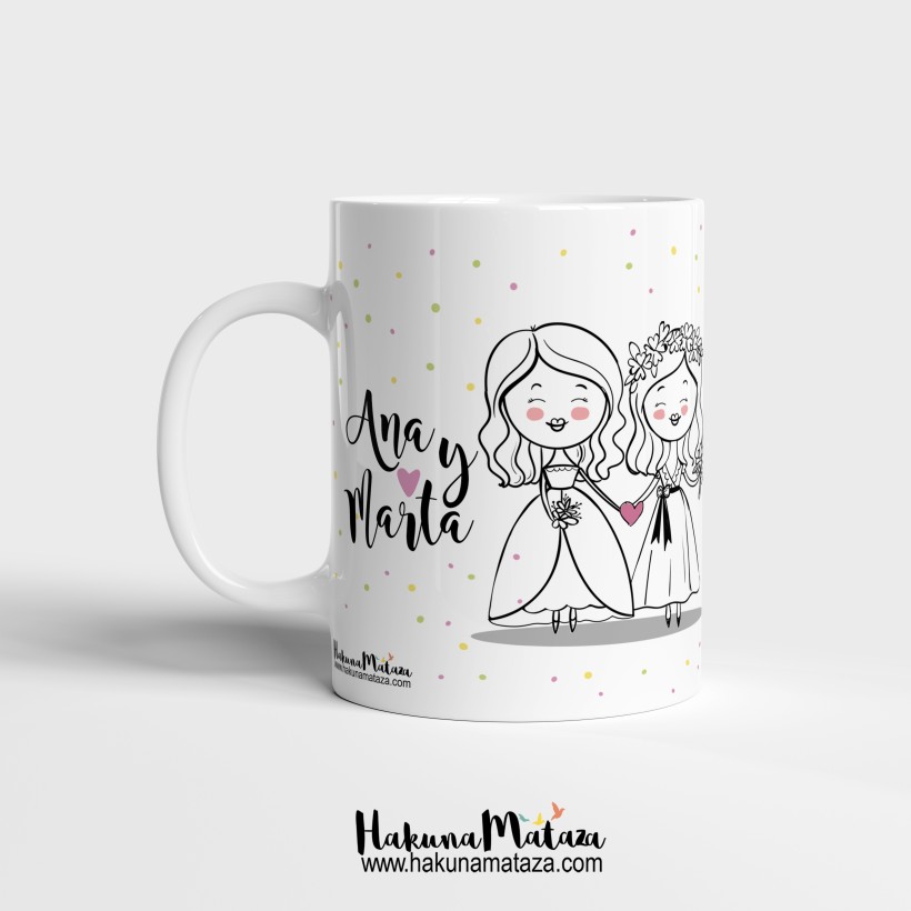 Taza personalizada - (Pingüinos) De una boda sale otra boda