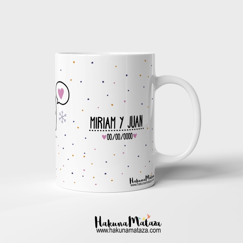 Taza personalizada - (Pingüinos) De una boda sale otra boda 2