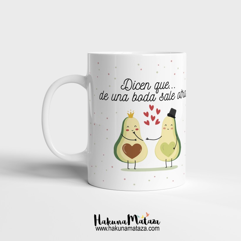 Taza personalizada - (Pingüinos) De una boda sale otra boda